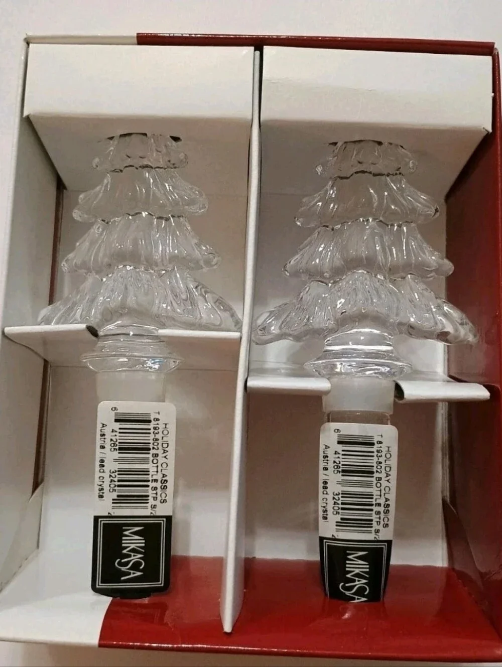 Mikasa Crystal Holiday Time Christmas Tree Liquor Wine Bottle Stopper Austria